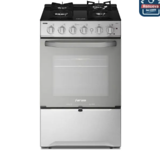 Cocina a Gas 4 Platos Fensa Experience con VaporBake y Cubierta Vidrio F 3000 RT Inox